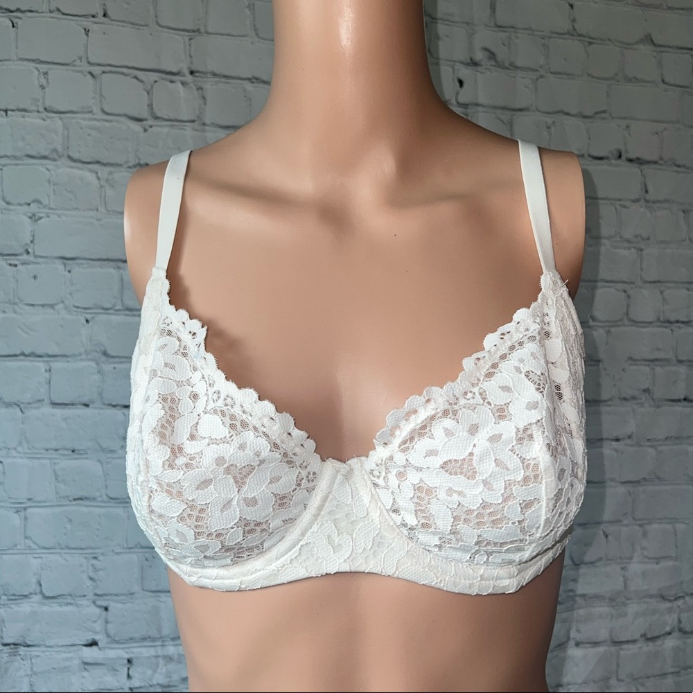 lVictorias Secret Unlined Demi Floral Bra size 34DD